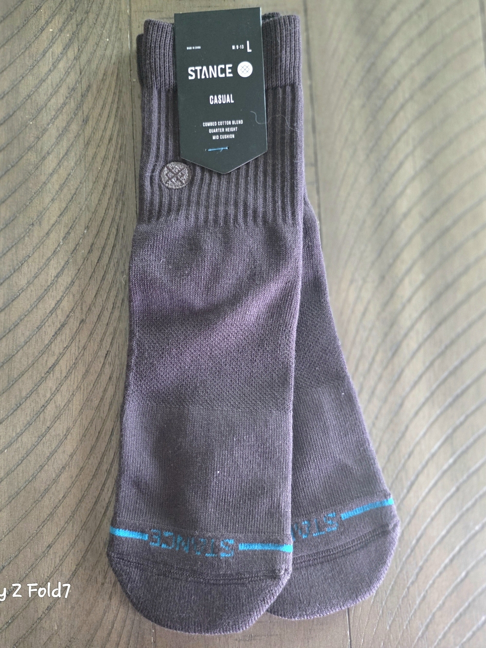 Stance Men's Casual Crew Socks in Plum with Teal Accents-Large